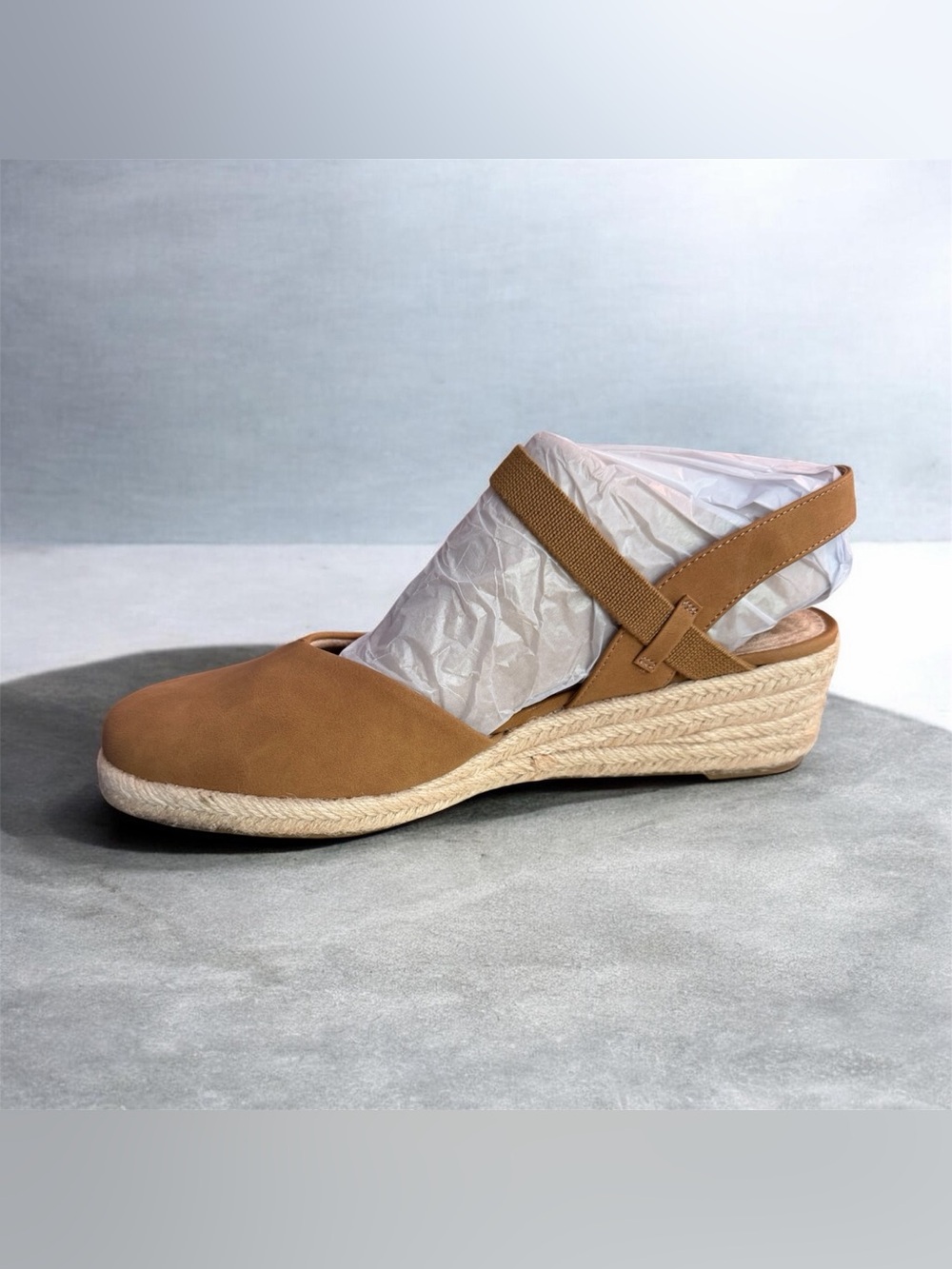 Life Stride Tan Pilar Espadrille Wedge 11W NEW